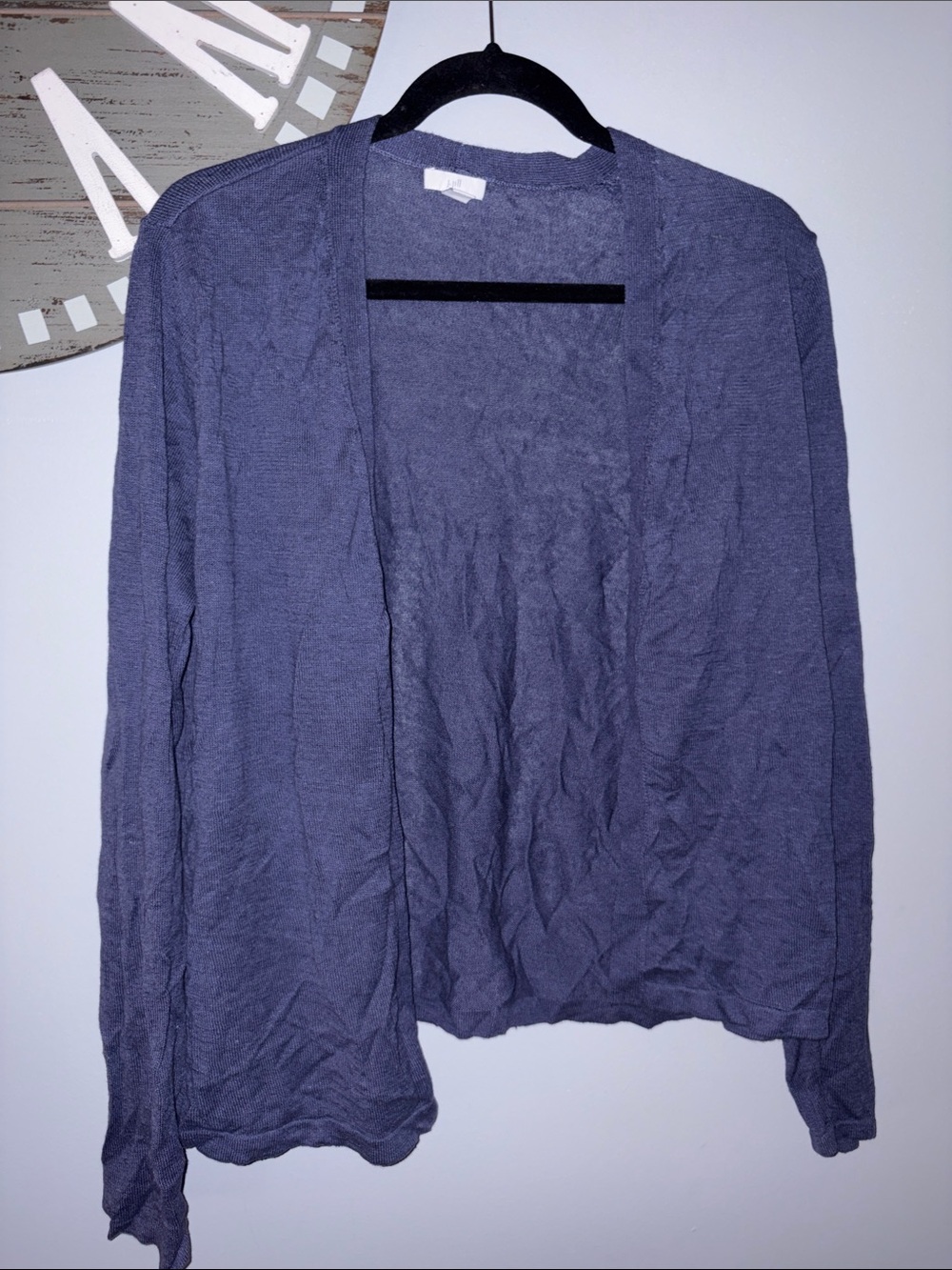 J. Jill Open-Front Lightweight Cardigan in Slate Blue